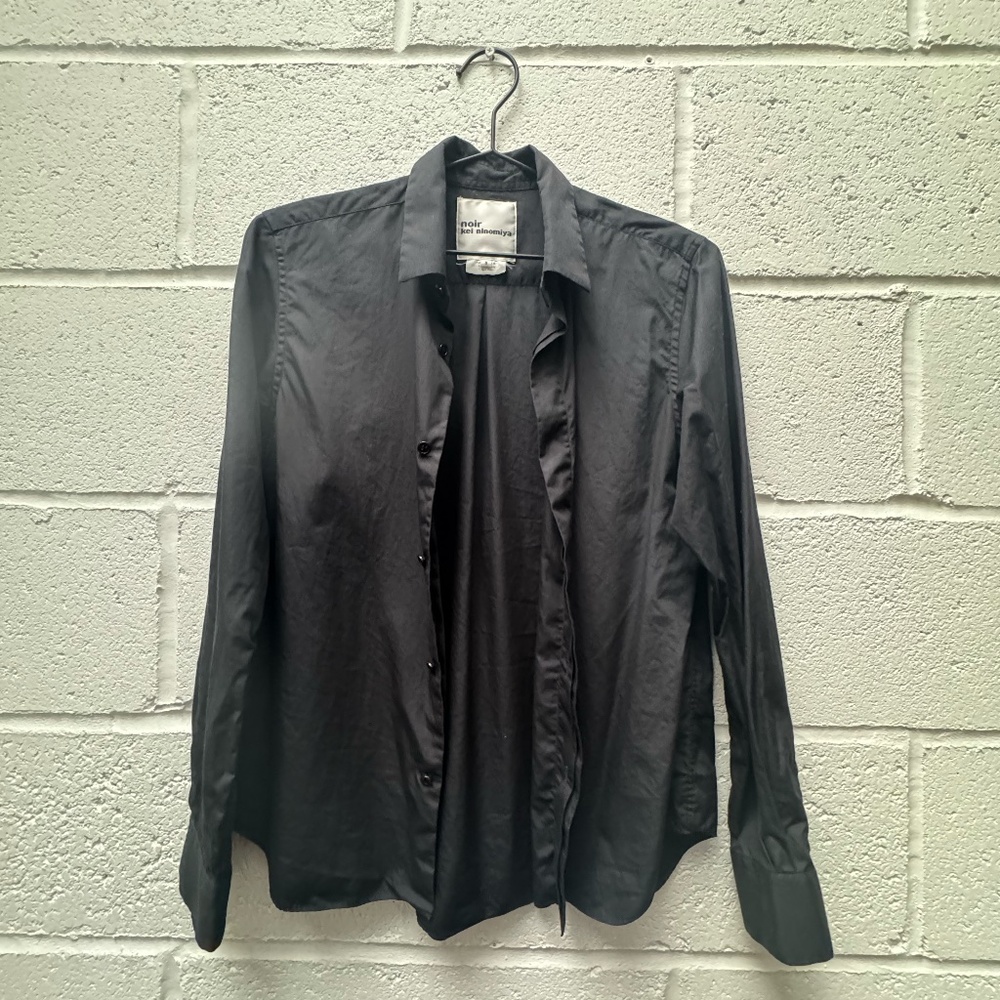 NOIR KEI NINOMIYA Women's Black Cotton Button Down Shirt